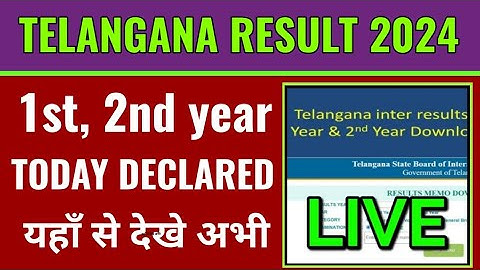 Telangana Inter Result 2024 Live Updates: TSBIE to release 1st, 2nd year scores today at Tsbie 2024