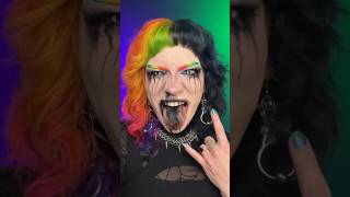 Rainbow Goth Makeup 🌈 #makeup #rainbowmakeup #makeuptutorial #makeupartist #gothic