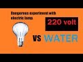 Dangerous experiment! Electric lamp with water inside vs 220 volts