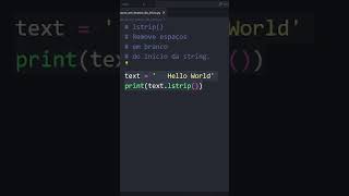lstrip Removendo caracteres do início de uma string em Python  #programação  #python  #programming