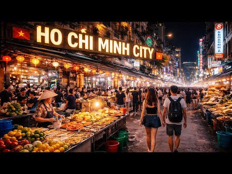 Ho Chi Minh City Walking Street 🇻🇳 | Night Market & Street Life in 4K HDR