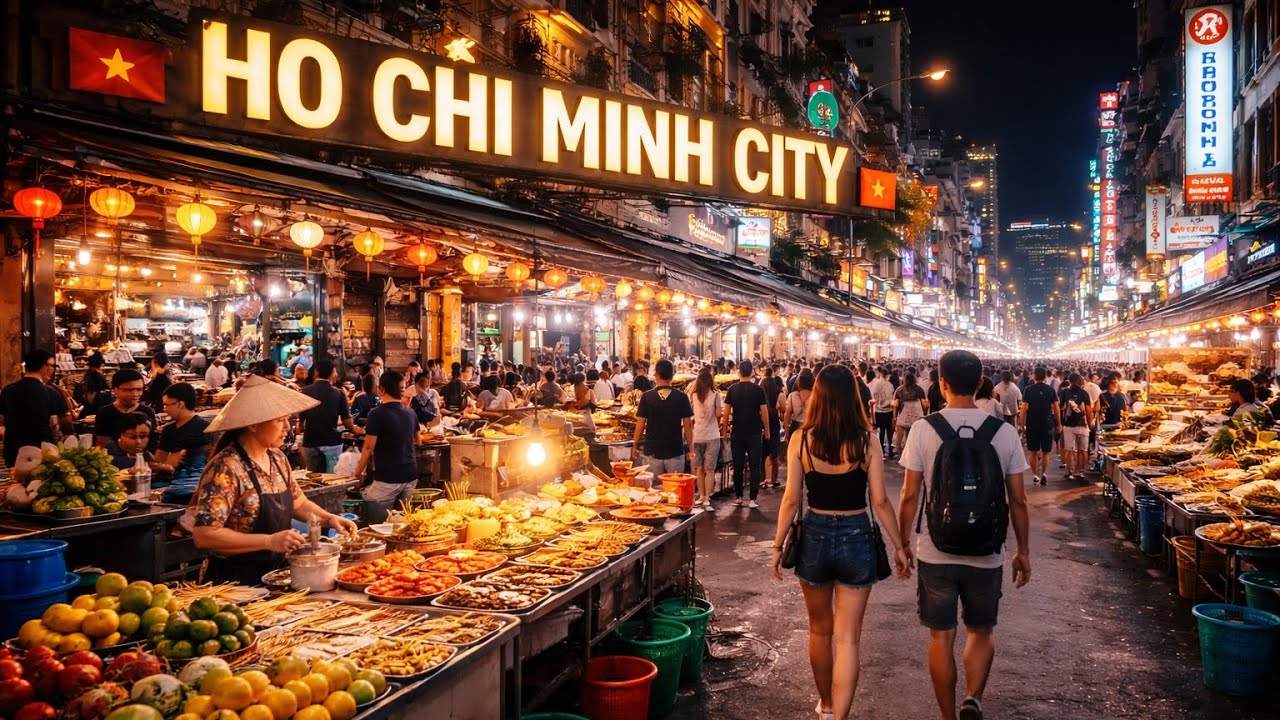 Ho Chi Minh City Walking Street 🇻🇳 | Night Market & Street Life in 4K HDR