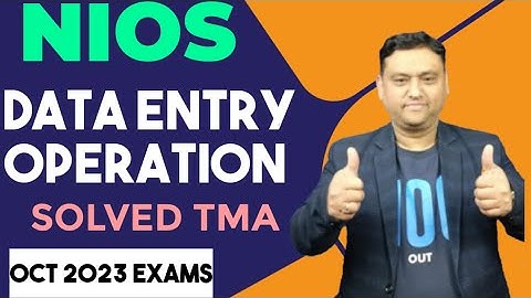 NIOS FREE SOLVED TMA II DATA ENTRY OPERATION II OCT 2023 EXAMS II VCIC GURUJI II BEST NIOS CHANNEL