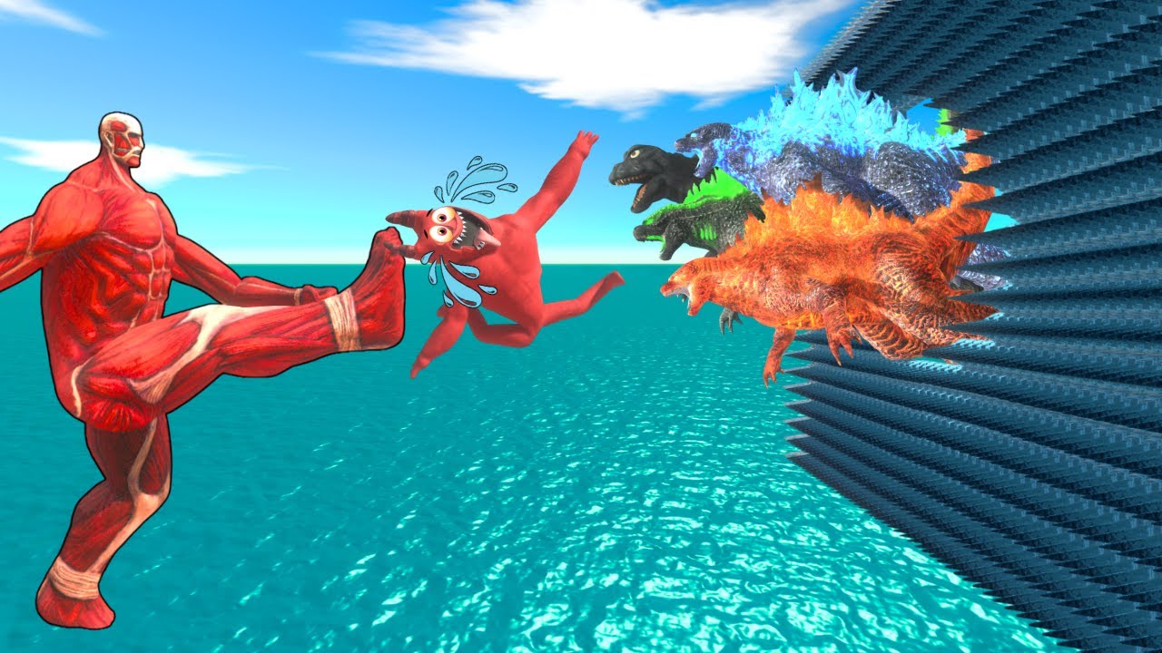 Colossal Titan Kick Units To Portal Evoltion and Fight 4 Level of Godzilla - ARBS