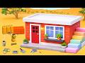 DIY Construction Science Project - Building a Small Brick House with Red Door and Garden
