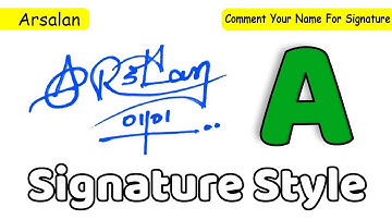 ✔️ Arsalan Name Signature Style Request Done