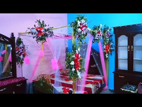 Simple Seven Bokeh Wedding Room Decoration in Village Punjab ...