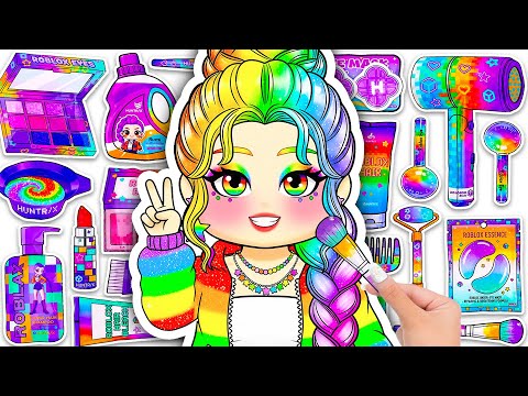 🎀Paper DIY🎀KPOP DEMON HUNTERS Rumi Roblox Rainbow Skincare + Makeup + Cooking💐Blind Bag Unboxing[4K]