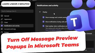 How to Turn Off Message Preview Popups in Microsoft Teams Disable Chat Banner Notifications