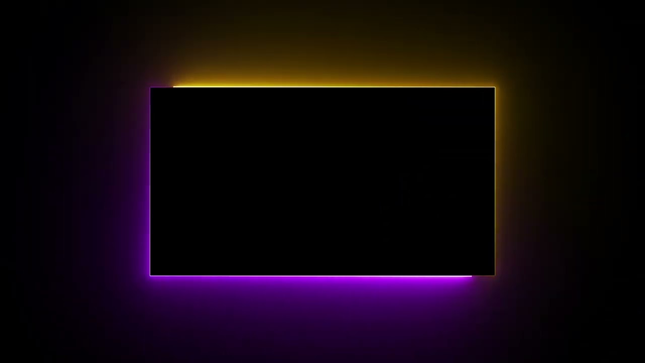 Glowing frame black screen | Neon light border | Frame template video background