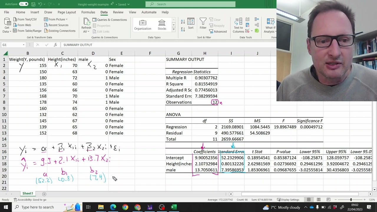 Multiple Regression in Excel