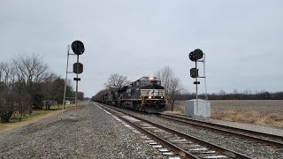 Norfolk Southern 747 through Pennsylvania RR Signals in Orrville OH 1 21 23