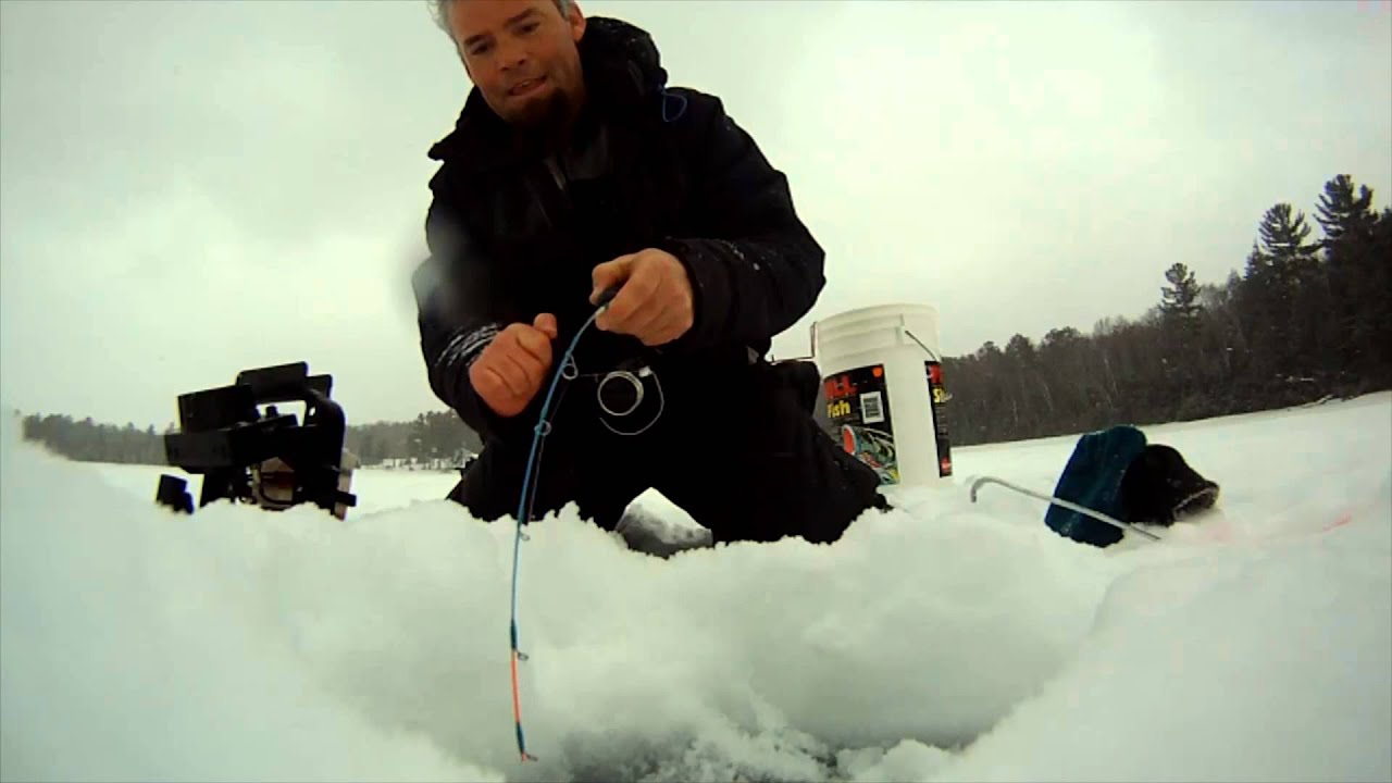 Northern WI Ice Fishing Jigging for Smallmouth Bass YouTube