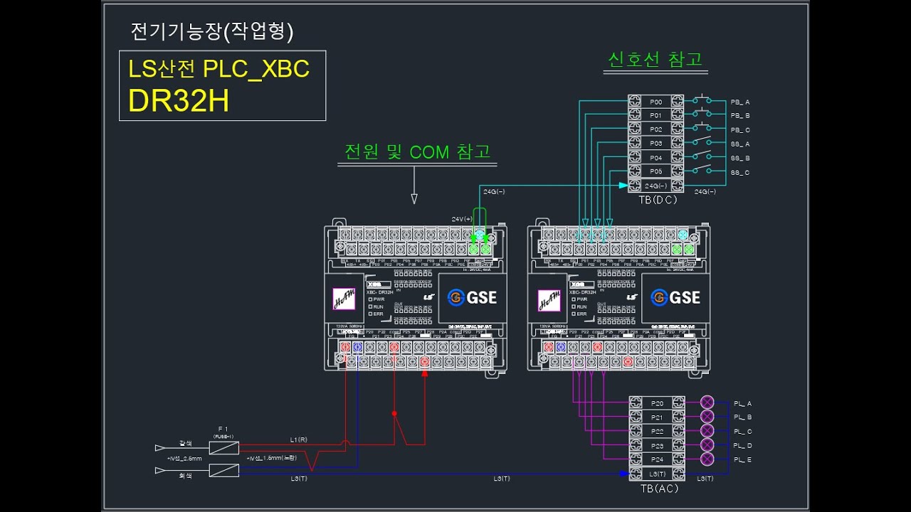 °전기기능장 실기-1 ☆PLC 접속도(LS-DR32H) 이 영상 하나면 충분합니다. 