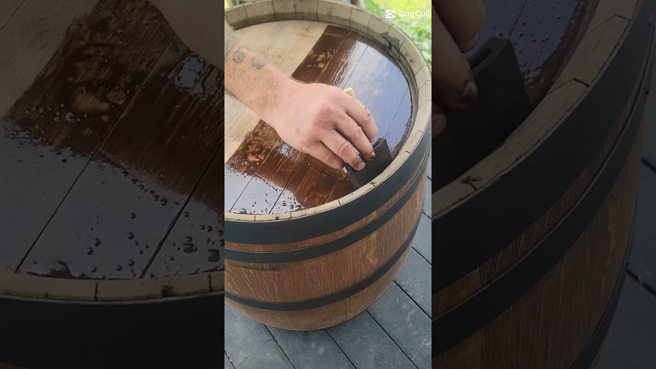 Refurbishing old wine barrel 