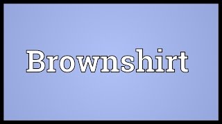 Brownshirt Meaning