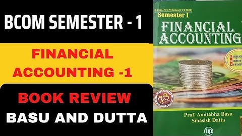 Financial Accounting -I Best Book Review | Bcom Semester -1 - New Syllabus | Cu