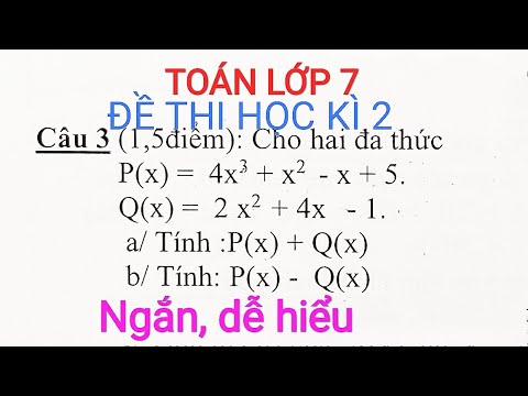 Đề thi toán lớp 7 học kì 2 | Đề thi toán lớp 7 học kì 2 năm 2021 (đề 2 câu 3) | toán lớp x