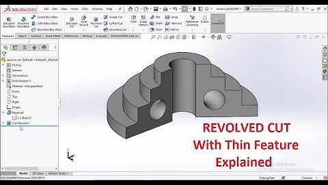 SolidWorks | Revolved Cut with Thin Feature Explained | Basic Tutorial for Beginners