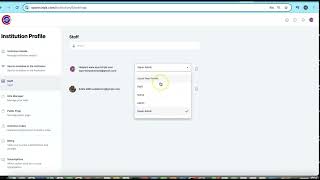 SportCirqls Organisation: Settings- Staff and Role Manager