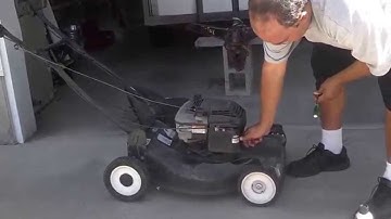 Lawn mower starting with starting fluid