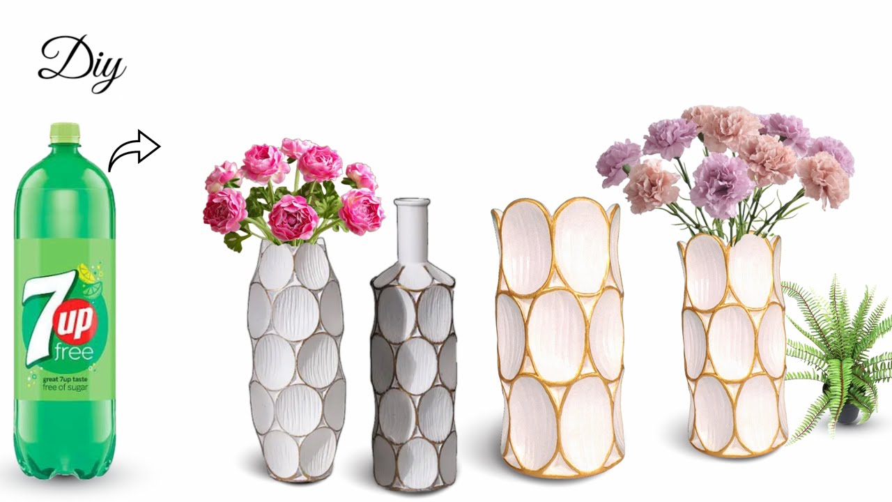 Unique flower Vase making from plastic bottle | art works | best gorgeous pot | out of waste