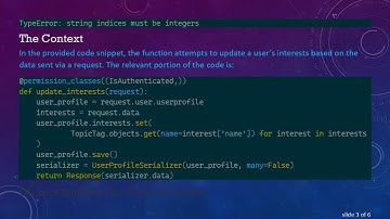 Resolving TypeError: string indices must be integers in Django REST Framework