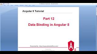 Part 12 : Data Binding in Angular 8 | Angular 8/12 Tutorial
