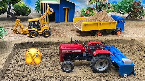Diy mini tractor trolley soil unload in mud road science projects @CSTOY 