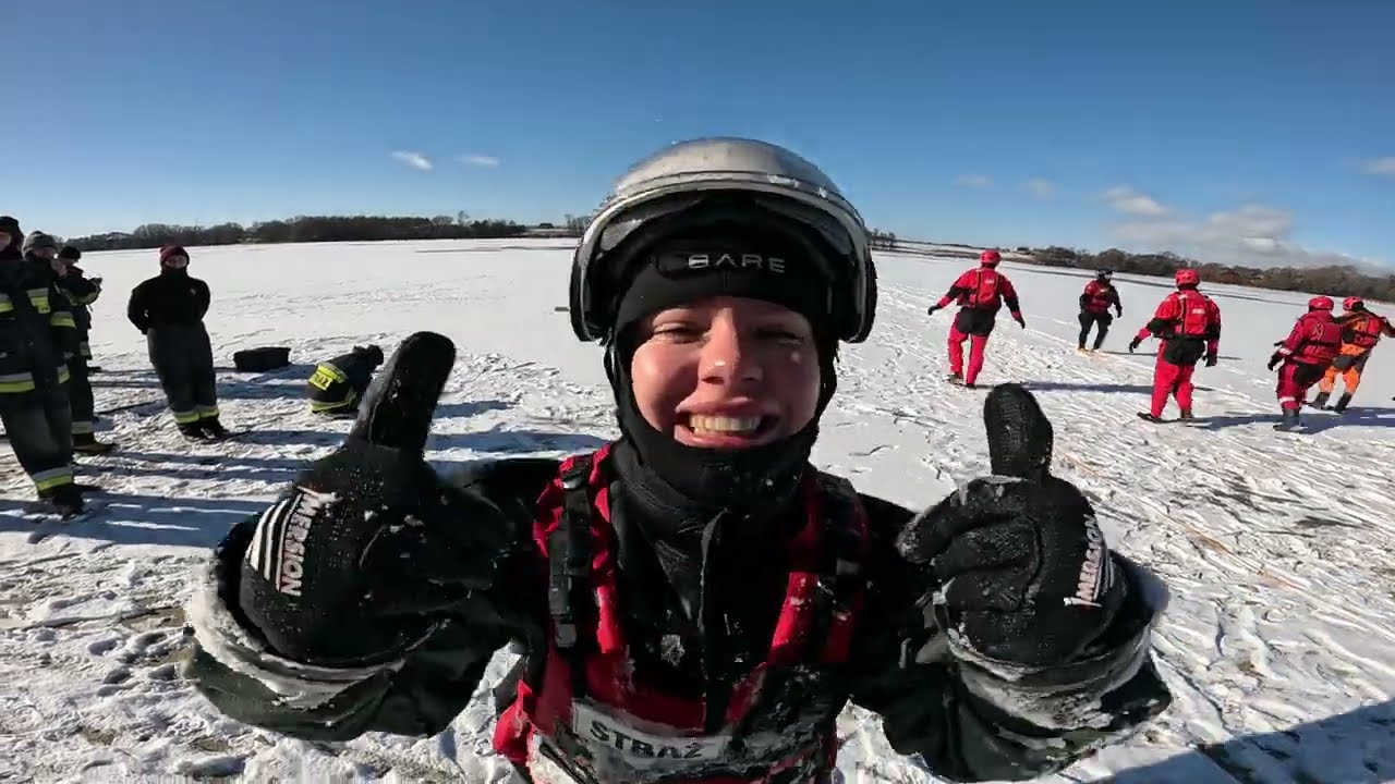 Ratownictwo lodowe 16 luty 2025 Jezioro Pakoskie   Janikowo