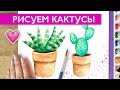 КАК НАРИСОВАТЬ КАКТУС? /Идеи для скетчбука // СТИЛЬНЫЕ РИСУНКИ!