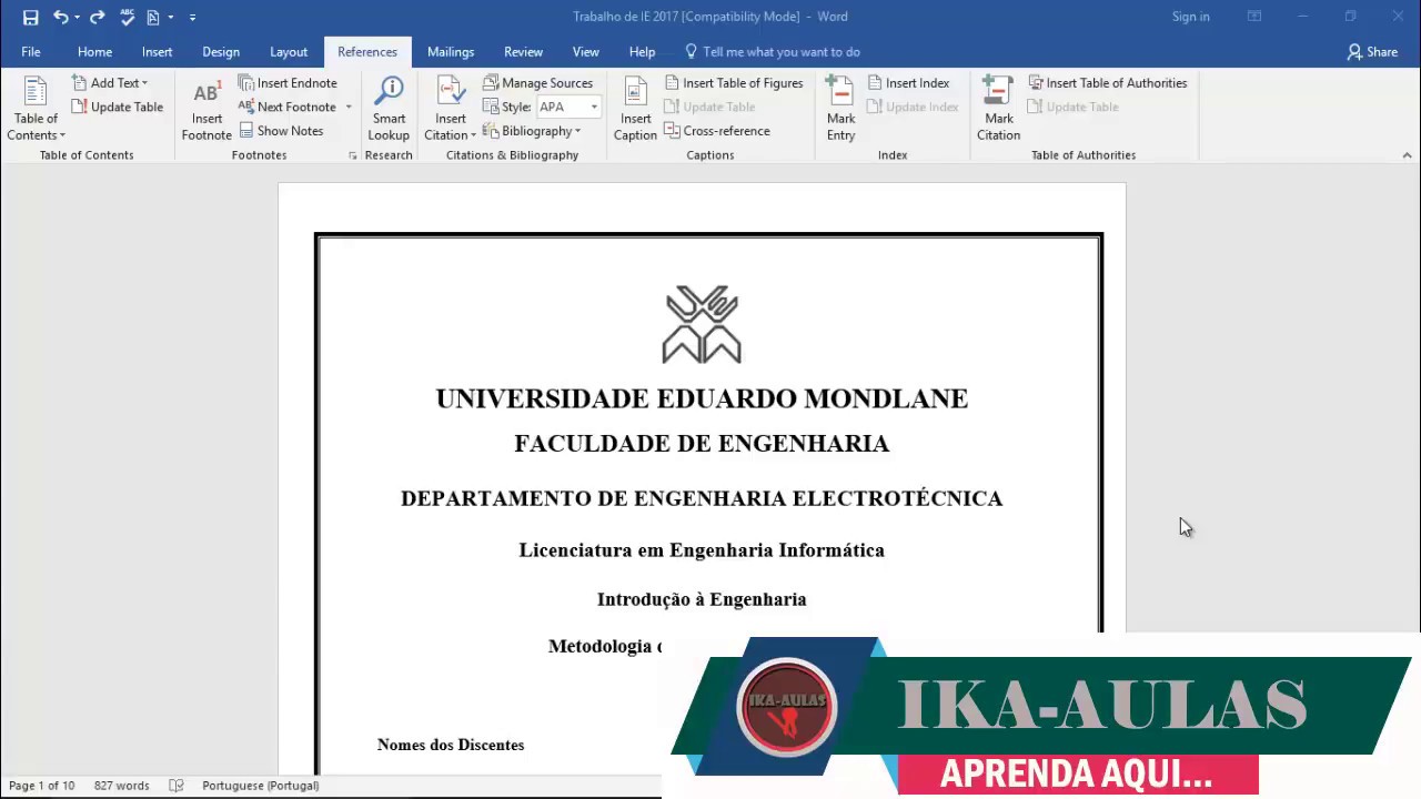 Como Fazer Indice Automatico How To Make Automatic Index YouTube