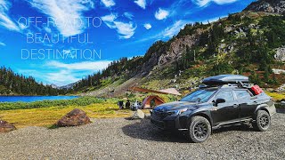CAMPING with a Lake view, OffRoading in Subaru Outback Wilderness in Washington State