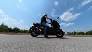 Yamaha Tmax 560 Leo Vince Lv-12 Black Edition Exhaust Sound Without Cat Db Killer Roof