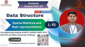 DSUC15: What is Sparse Matrix | Sparse matrices array and linked list representations