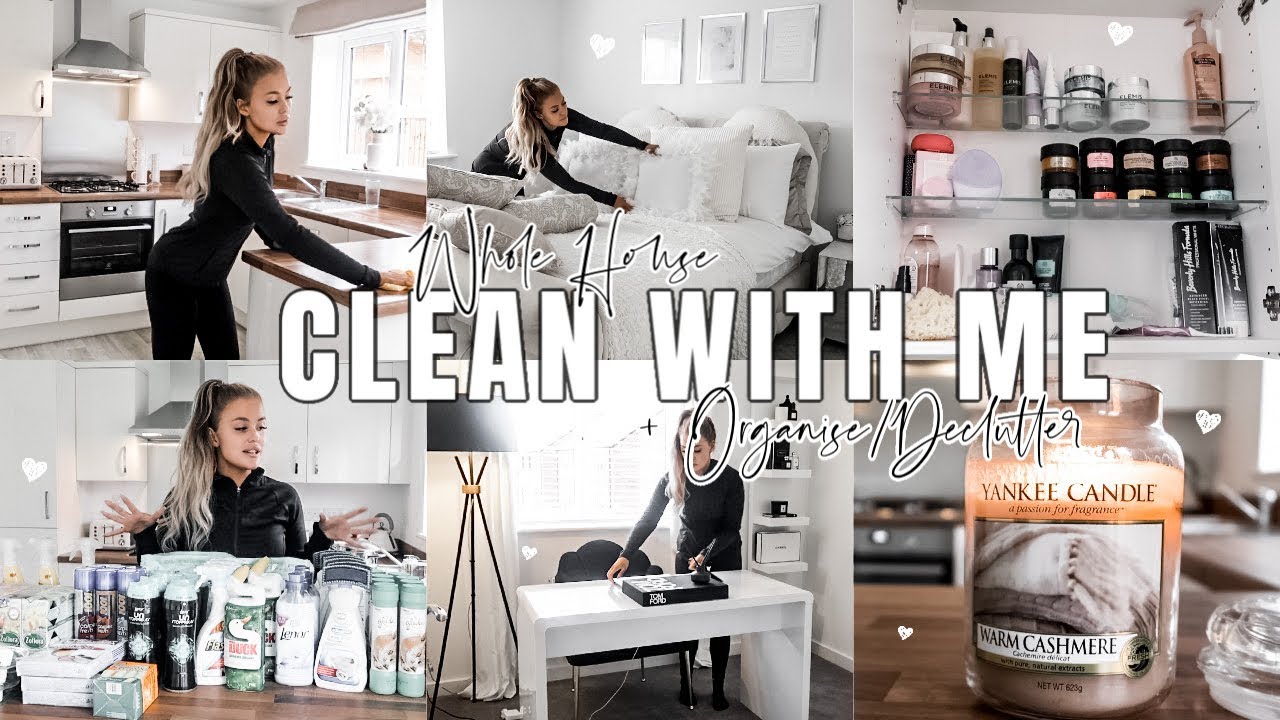 WHOLE HOUSE CLEAN WITH ME: Extreme Cleaning Motivation/Organisation + De-Clutter ✨