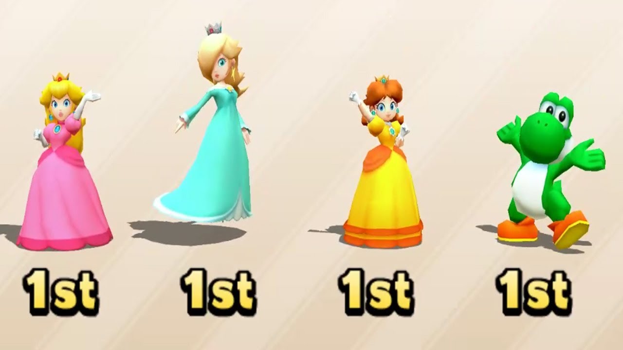 Mario Party The Top 100 - 4 Player Lucky Minigames - Peach Rosalina Daisy Yoshi All Funny Minigame