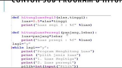 Algoritma   Contoh Sub Program dengan Python