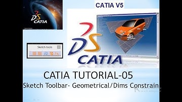 CATIA-Sketch toolbar Geometrical Dimension constrain Tutorial #5