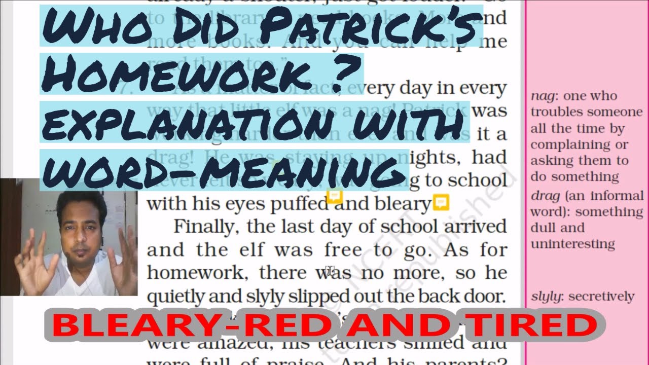 who did patrick's homework word meaning english to hindi