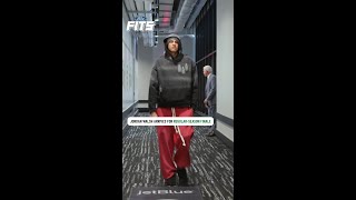 Jordan Walsh arrives for the Celtics regular-season finale