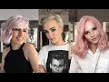 Розовые, серые и лавандовые волосы (пастельное окрашивание для трех подруг)