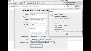 Penyelesaiain Penggunaan Swing Control dan Validasi Inputan