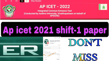 #AP ICET# 2021 shift-1 paper..