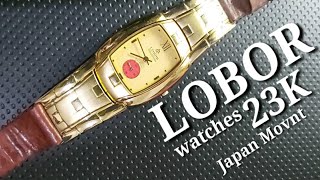 Lobor Watch 23K Rectangle Case Japan Movnt
