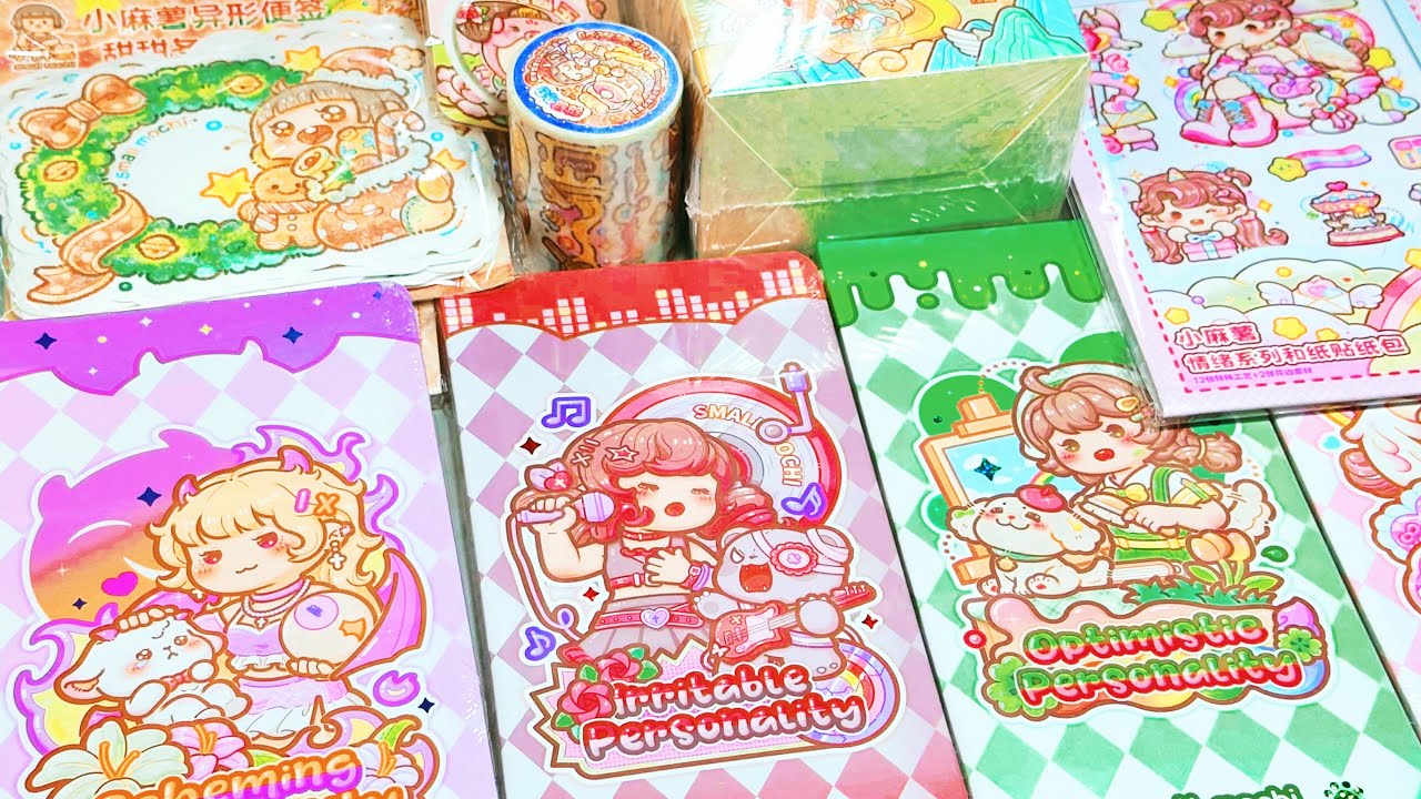 Unbox small mochi kawaii sticker big haul?ASMR unboxing stickers 