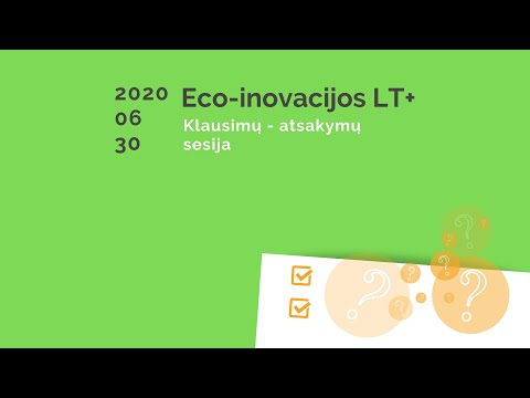 „Eco-inovacijos LT+“ klausimų-atsakymų sesija