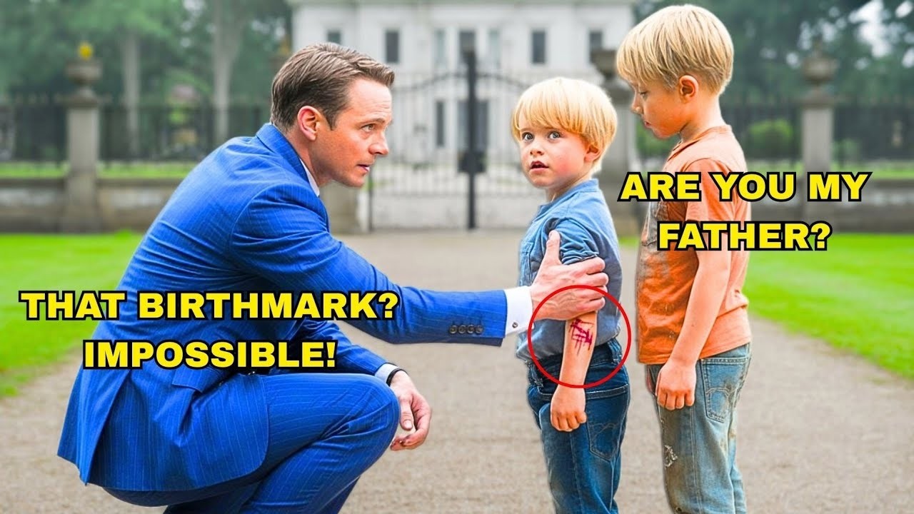 Millionaire freezes when he sees homeless twins with a birthmark like ...