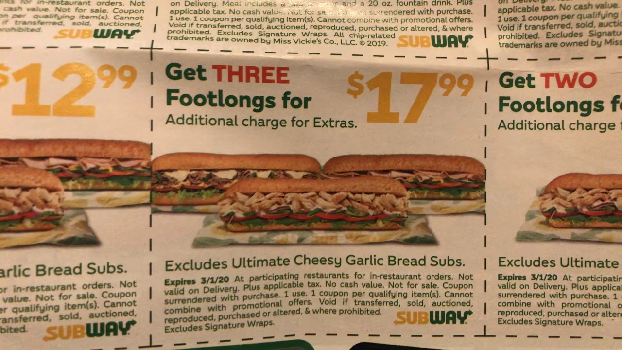 Subway's 3 Footlongs for $18 Special - wide 3