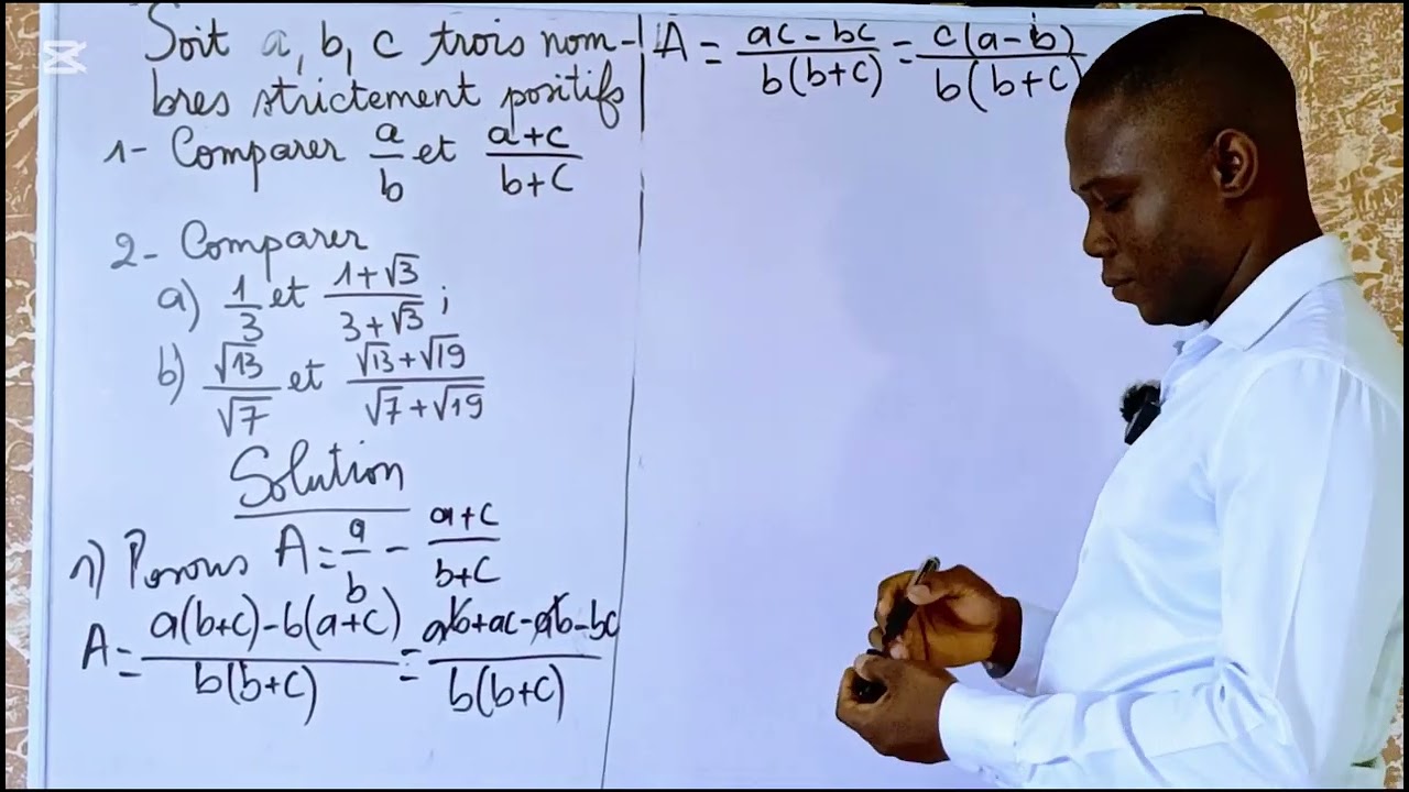 Comparaison dans R  (apprendre à discuter suivant les valeurs de a et b).